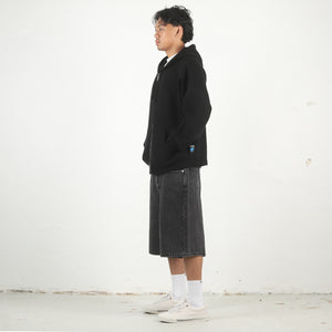 TEXTURED ZIP HOODED SWEATER