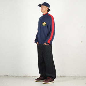 Established Zip Funnel Knit - Navy
