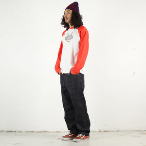 Pixel Raglan L/S - Red/White