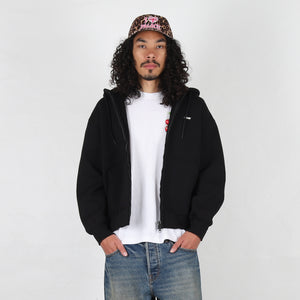 Thermal Bonded Zip Hood Black