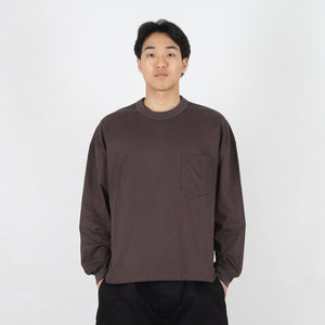 Cotton Jersey Brushed L/S T-Shirt - Mocha