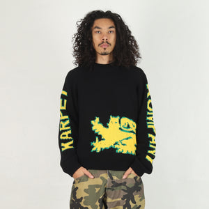 Lion Woven Sweater - Black