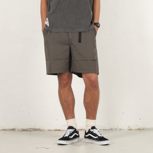 Clasp Twill Webbing Shorts - Charcoal