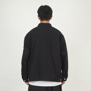 Denim Garment Washed Jacket - Black