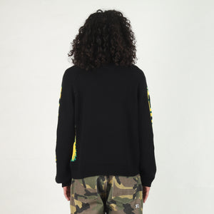 Lion Woven Sweater - Black