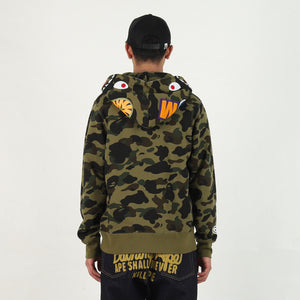 1st Camo Shark Full Zip Hoodie - Green
