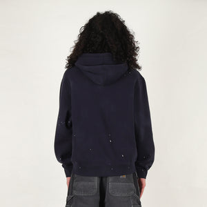Hooded Painter Jacket-Dark Navy destroy wash