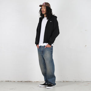 Thermal Bonded Zip Hood Black