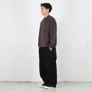 Cotton Jersey Brushed L/S T-Shirt - Mocha