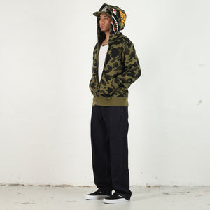 1st Camo Shark Full Zip Hoodie - Green