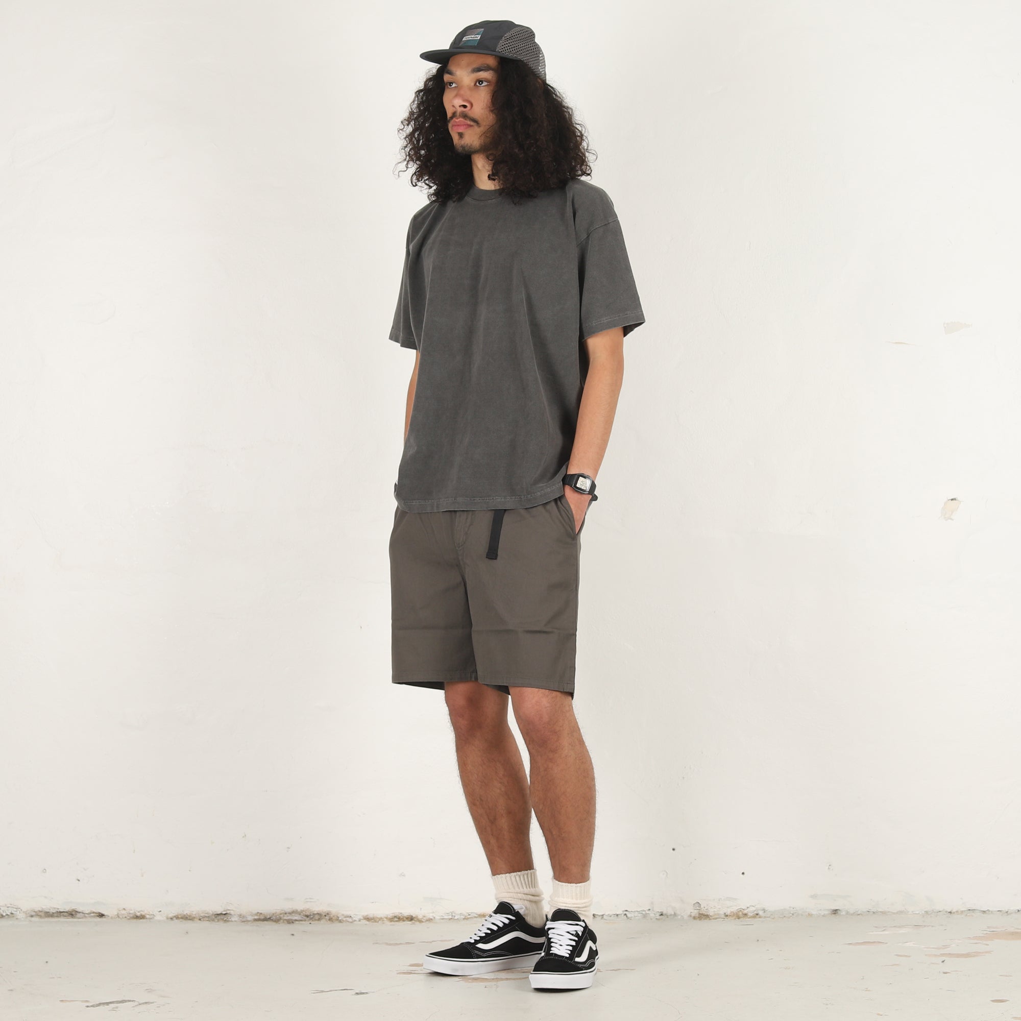 CLASP TWILL WEBBING SHORTS チャコール サイズ2 CLASP TWILL WEBBING