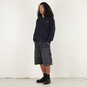 Hooded Painter Jacket-Dark Navy destroy wash