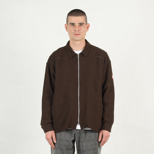 Welt Pockets Zip Shirt Jacket - Charcoal