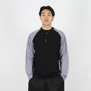 Bubble Print Raglan L/S T-Shirt - Black