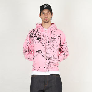 Shattered Zip Hoodie - Pink
