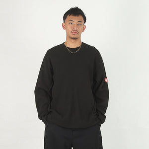 Side Seam DBL Knit LS - Black