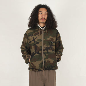 Layered Mesh Hooded Jacket - Woodland Camo