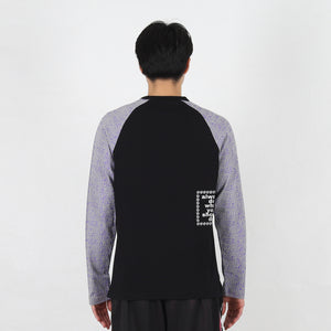 Bubble Print Raglan L/S T-Shirt - Black