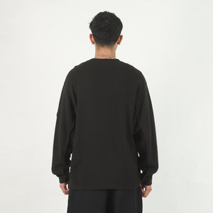Side Seam DBL Knit LS - Black