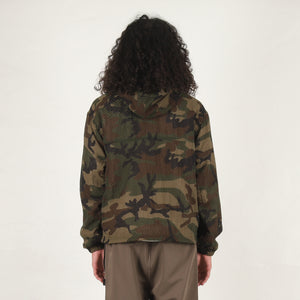 Layered Mesh Hooded Jacket - Woodland Camo