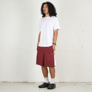 Stripe Jersey Short - Burgundy