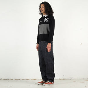 Game Over Knit Polo - Black/Grey