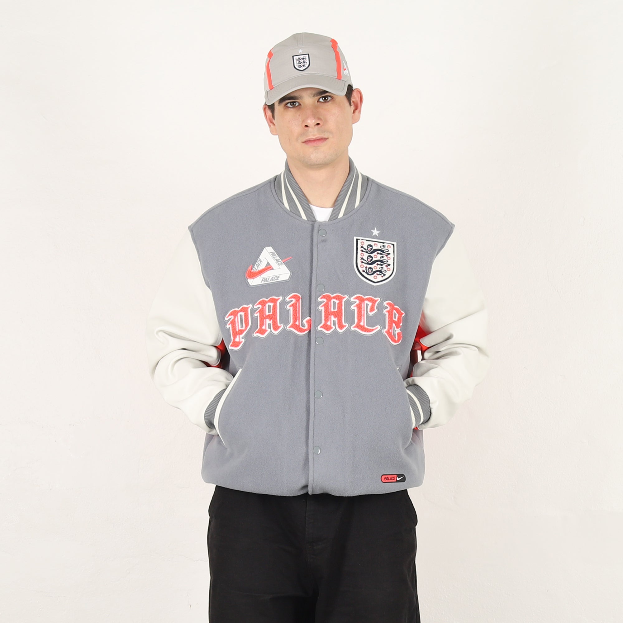 Nike x England x Palace Varsity Jacket - Pewter Grey – Supply Store