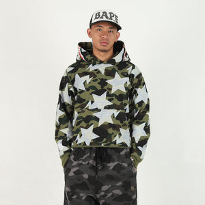 Sta Over Print 1st Camo Shark Crop - Green