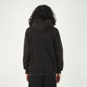 Dash Line Washed Hoodie - Black