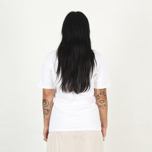 W' Crystal Stone College T-Shirt - White