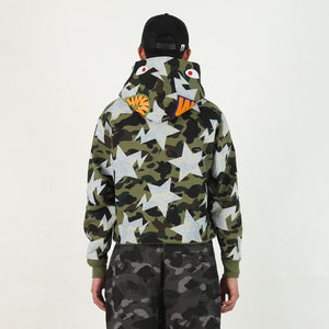 Sta Over Print 1st Camo Shark Crop - Green