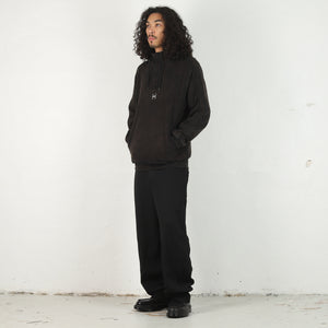 Dash Line Washed Hoodie - Black