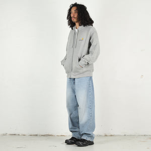 Hooded American Script Jacket - Grey Heather