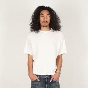 Honeycomb Fabric SS Crewneck - White