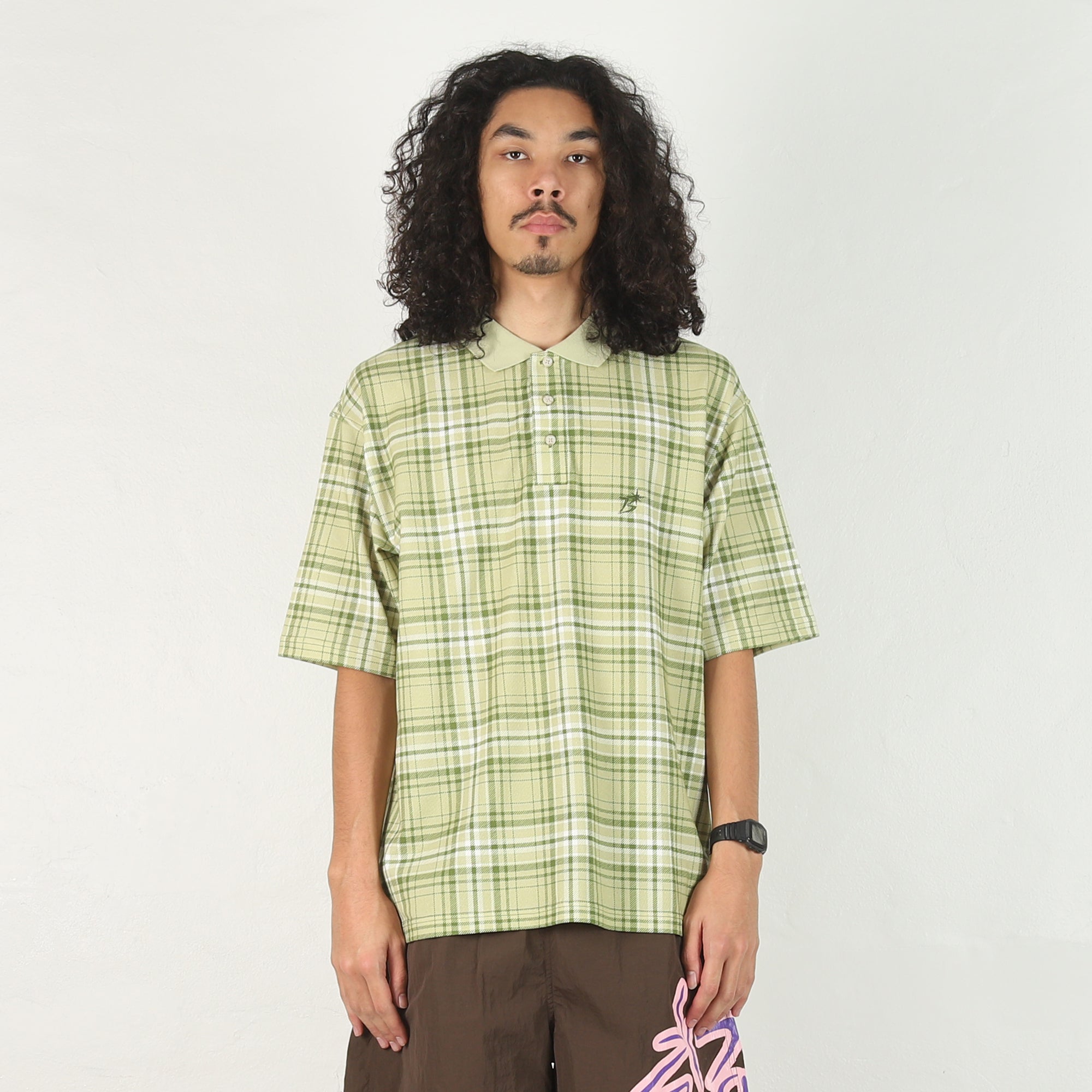 Plaid S/S Polo Shirt - Green – Supply Store