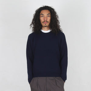 Waffle Cashmere Sweater - Deep Navy