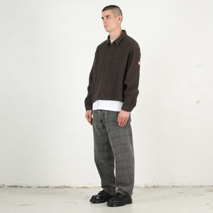 Cotton Gauze Short Shirt Jacket - Charcoal