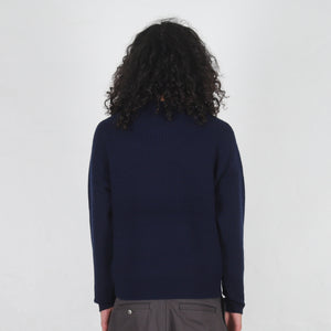 Waffle Cashmere Sweater - Deep Navy