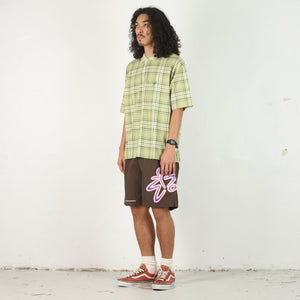 Plaid S/S Polo Shirt - Green