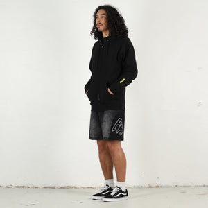 Moto Cotton Twill Shorts - Black
