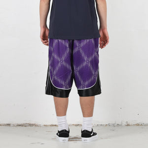 Cross Plaid Shorts - Purple/Black