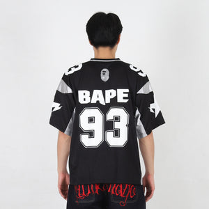 Solid Camo Jacquard Mesh Football Jersey - Black