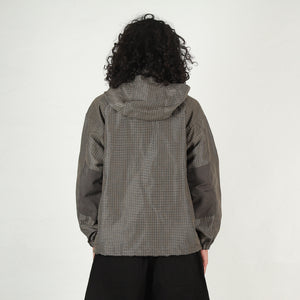 Polyester Ramie Check Jacket - Khaki