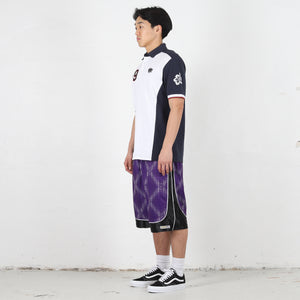 Cross Plaid Shorts - Purple/Black