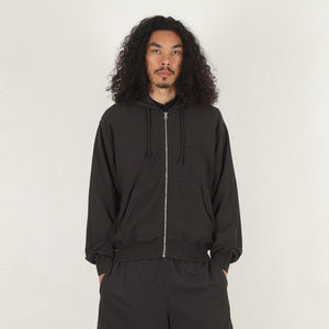 Lightweight Terry Zip Hoodie - Black