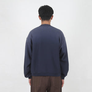 Sun Faded Oversized Crew - Navy