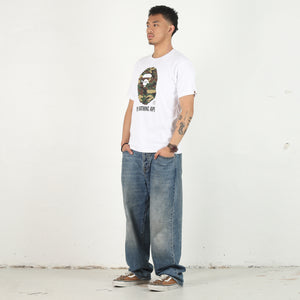Glitch Woodland Camo Ape T-Shirt - White