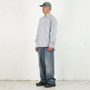 Milpitas Patchwork LS Shirt - Navy