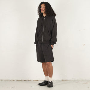 Lightweight Terry Zip Hoodie - Black
