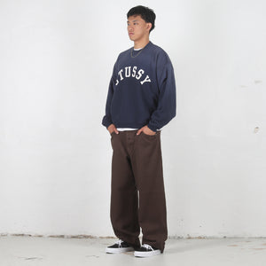 Sun Faded Oversized Crew - Navy